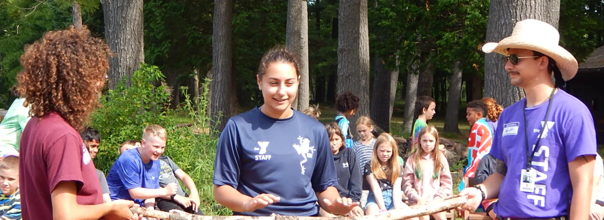 staff performing campfire skit