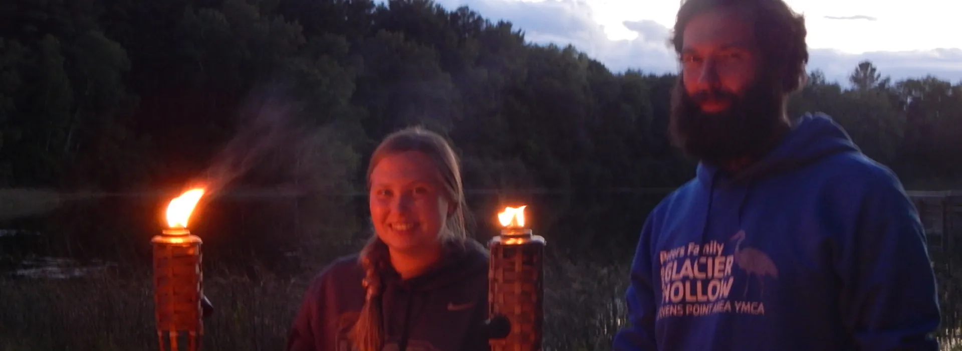 staff at closing campfire