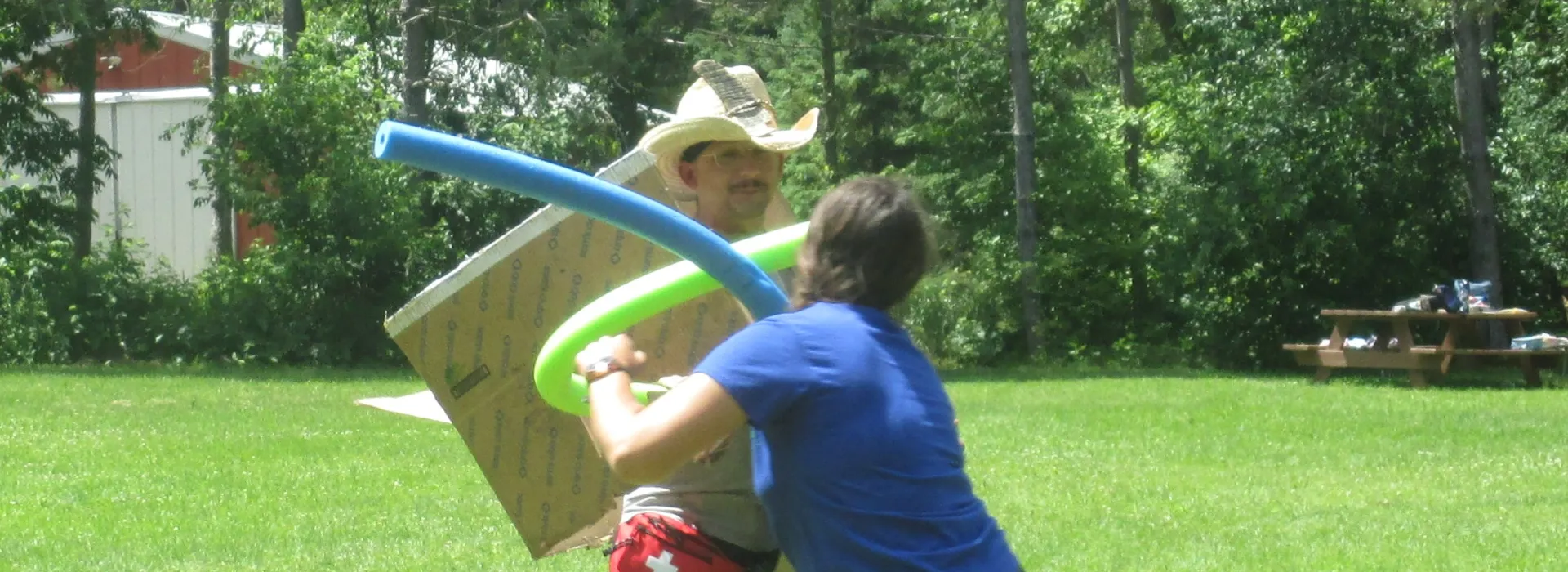 staff pool noodle fight