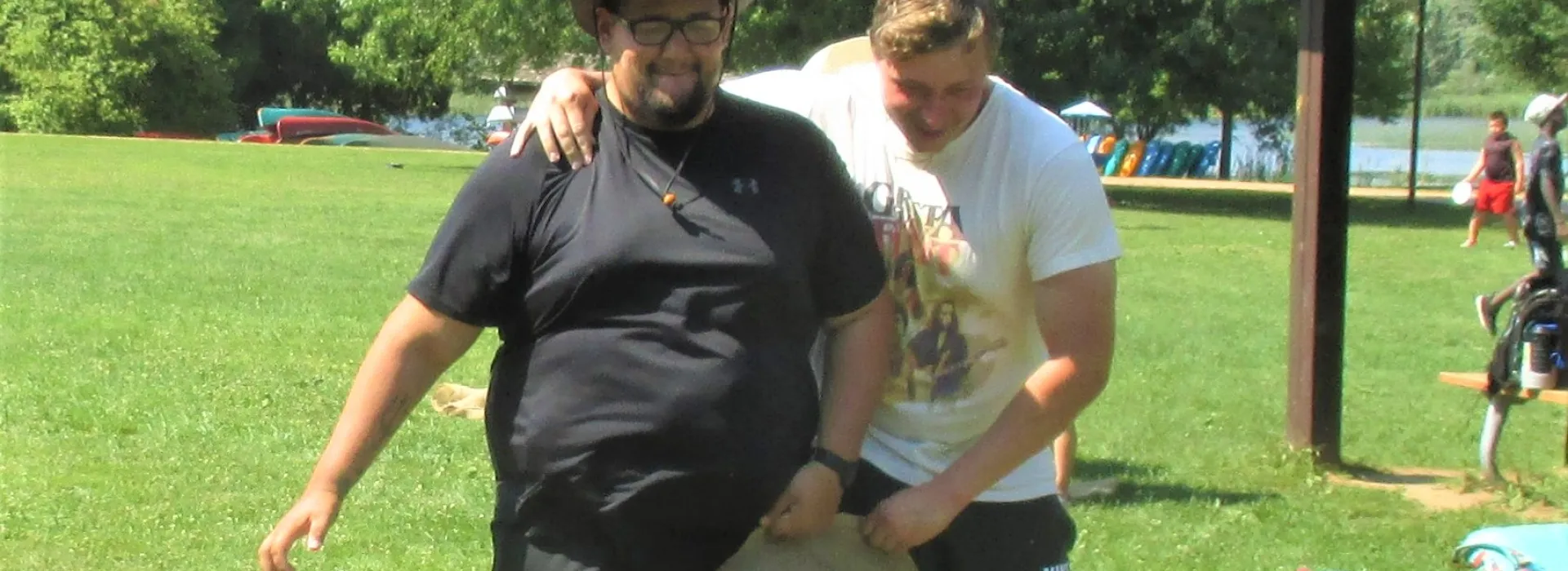 staff potato sack racing